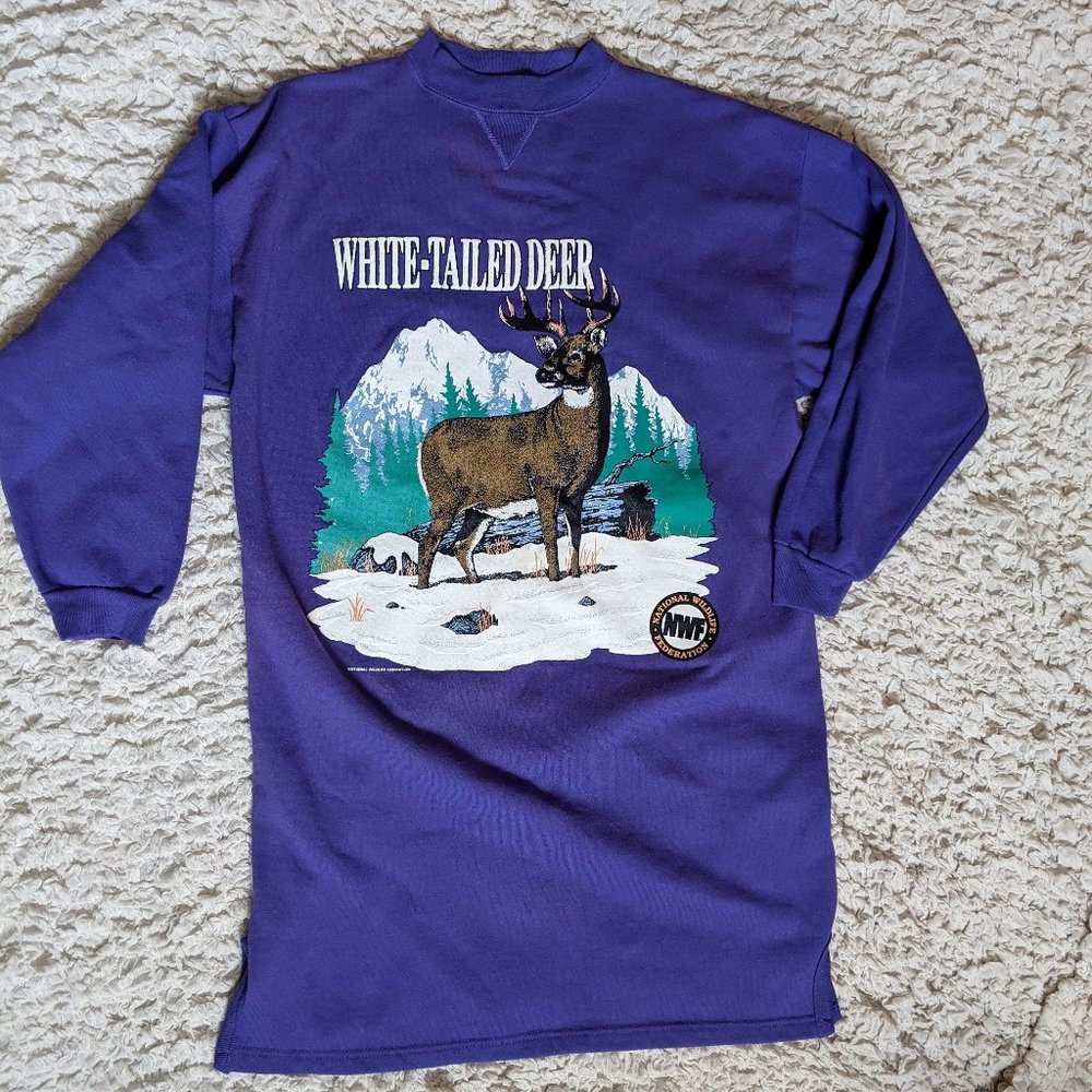 National Wildlife Federation Purple Deer Sweater
